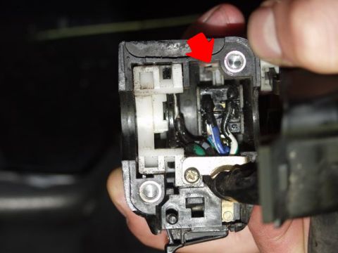 Linker Schalter der Africa Twin obere H�lfte mit Lichtschalter Fernlichtschalter und Lichthupe